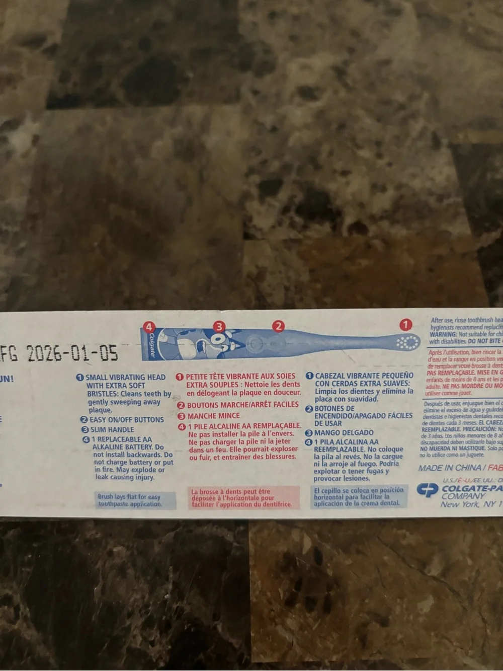 Colgate Bluey Kids Battery Powered Toothbrush Extra Soft Brush Head Oralcare New